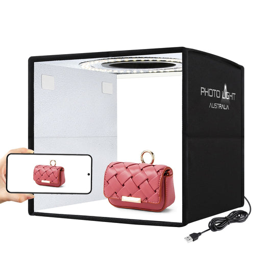 25cm Photo Light Box for Product Photography + 12 Colour Backdrops