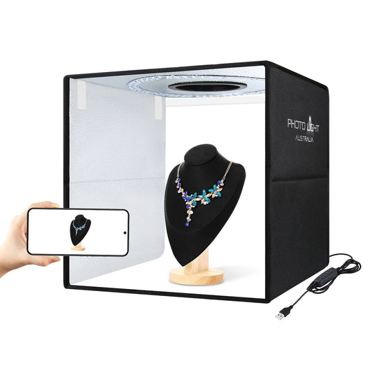 40cm Photo Light Box for Product Photography + 12 Colour Backdrops