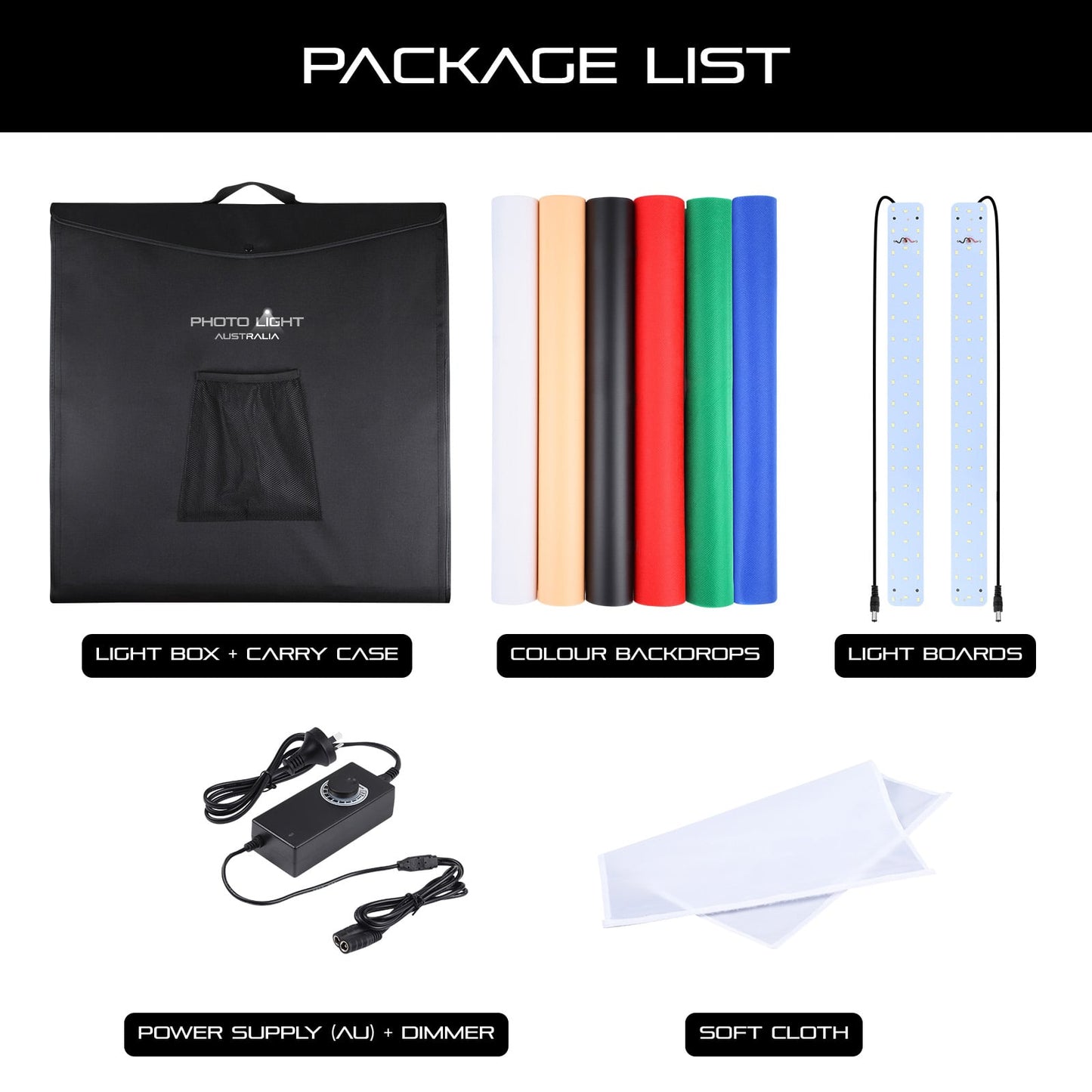 60cm Photo Light Box for Product Photography + 12 Colour Backdrops