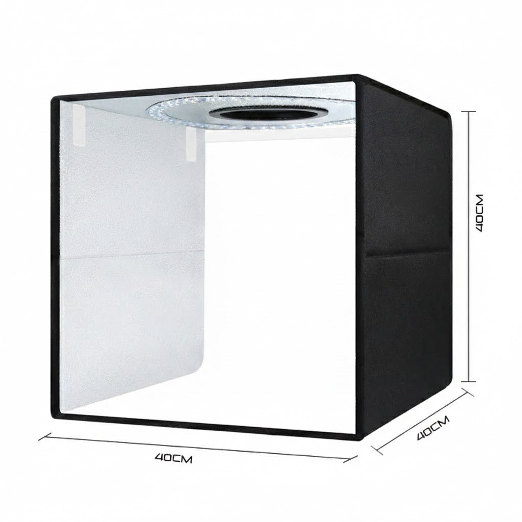 40cm Unbranded Light Box for Product Photography + 12 Colour Backdrops