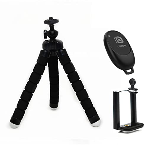 Mini Octopus Flexible Foam Tripod with Phone Clamp & Remote Control