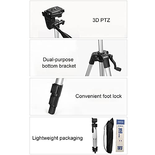 1.33m Adjustable Height Tripod with 3-Section Aluminium Alloy Tripod Mount and U-Shaped Tripod Head
