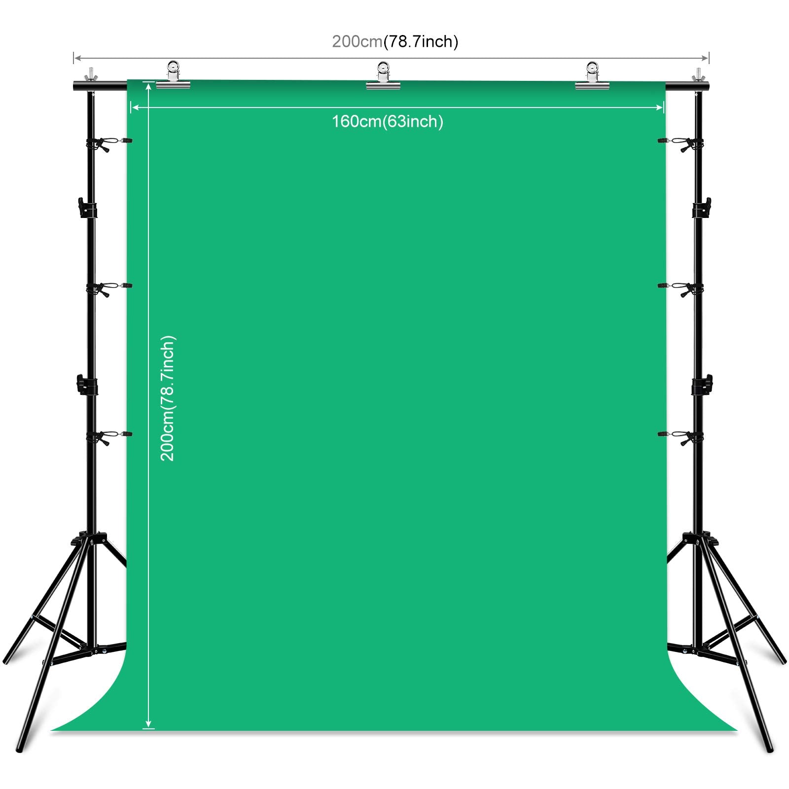 2x2m Photo/Video Studio Backdrop Support System + 3 x Colour Fabric Ba ...