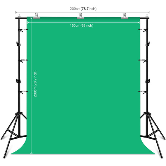 2x2m Photo/Video Studio Backdrop Support System + 3 x Colour Fabric Backdrops